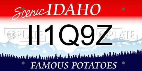 II1Q9Z Idaho License Plate