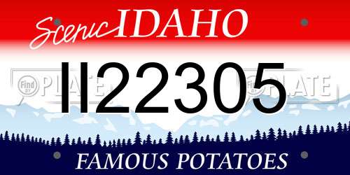 II22305 Idaho License Plate