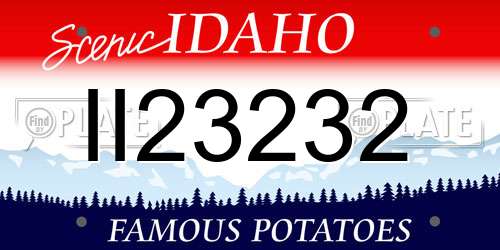 II23232 Idaho License Plate