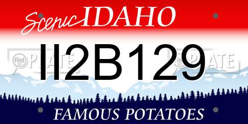 II2B129 Idaho License Plate