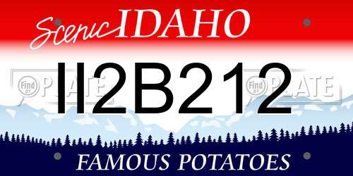 II2B212 Idaho License Plate