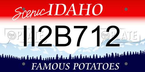 II2B712 Idaho License Plate