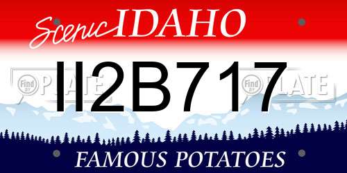 II2B717 Idaho License Plate