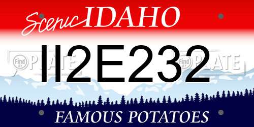 II2E232 Idaho License Plate