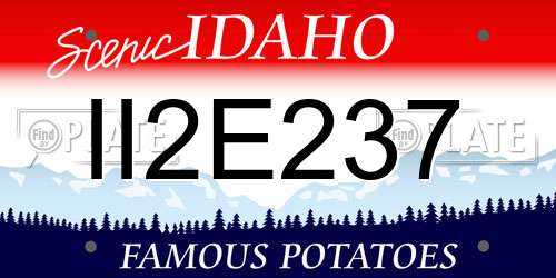 II2E237 Idaho License Plate