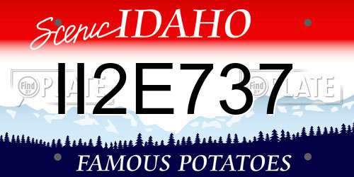 II2E737 Idaho License Plate