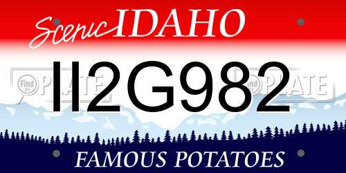 II2G982 Idaho License Plate