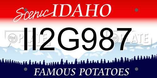 II2G987 Idaho License Plate