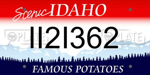 II2I362 Idaho License Plate