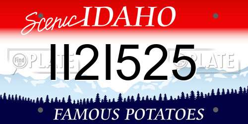 II2I525 Idaho License Plate