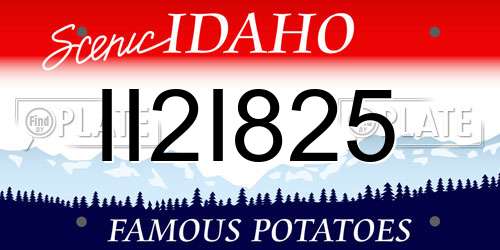 II2I825 Idaho License Plate