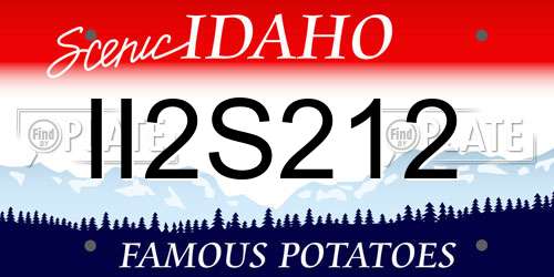 II2S212 Idaho License Plate