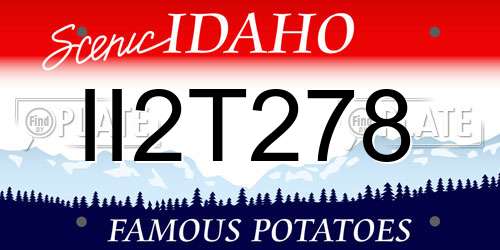 II2T278 Idaho License Plate