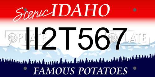 II2T567 Idaho License Plate