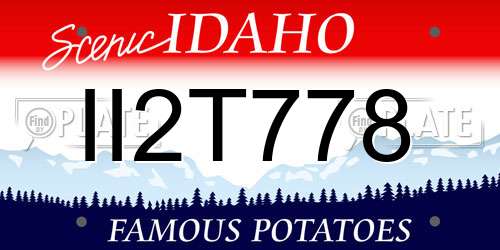 II2T778 Idaho License Plate