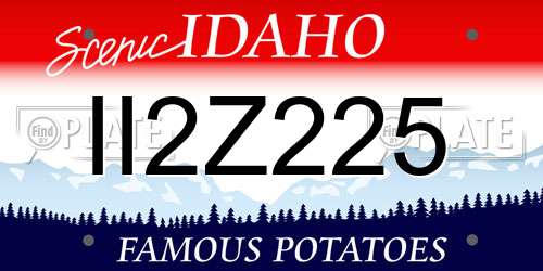 II2Z225 Idaho License Plate