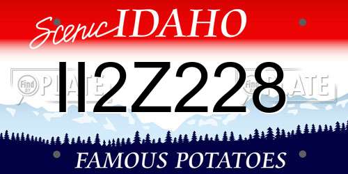 II2Z228 Idaho License Plate