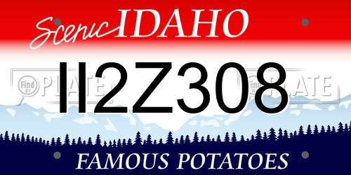 II2Z308 Idaho License Plate