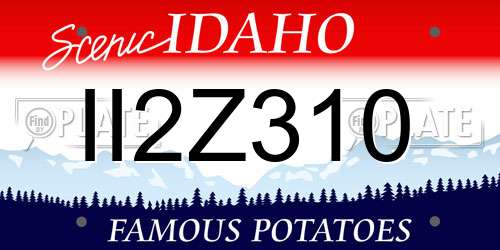 II2Z310 Idaho License Plate