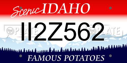II2Z562 Idaho License Plate