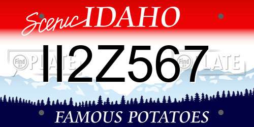 II2Z567 Idaho License Plate