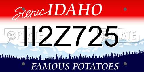 II2Z725 Idaho License Plate