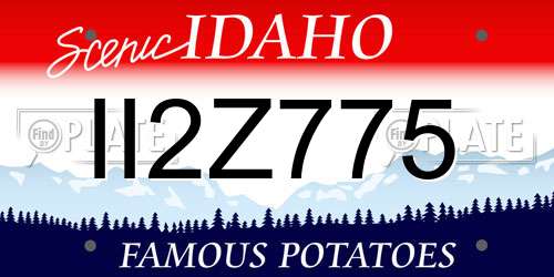 II2Z775 Idaho License Plate