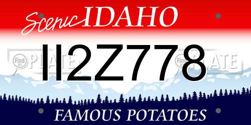 II2Z778 Idaho License Plate