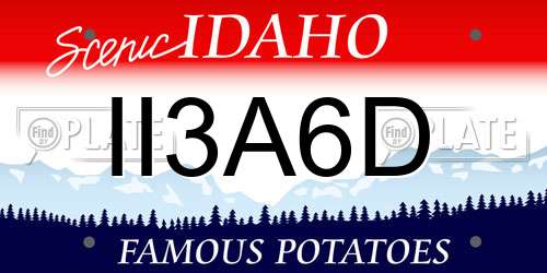 II3A6D Idaho License Plate