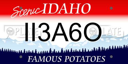 II3A6O Idaho License Plate