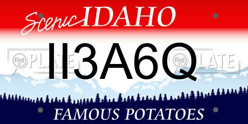 II3A6Q Idaho License Plate