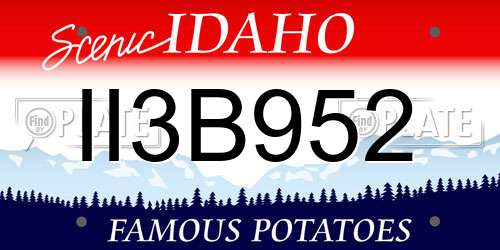 II3B952 Idaho License Plate
