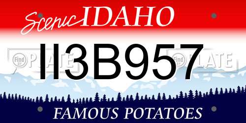 II3B957 Idaho License Plate