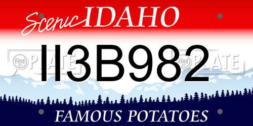 II3B982 Idaho License Plate