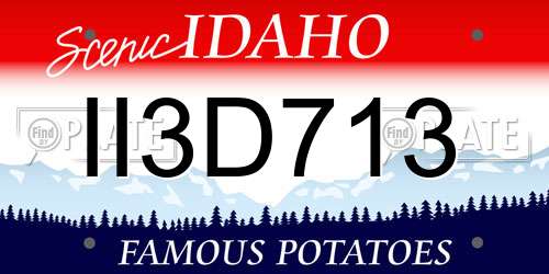 II3D713 Idaho License Plate