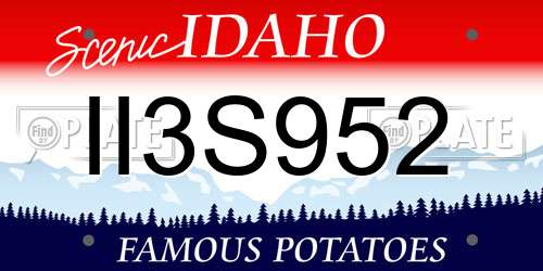 II3S952 Idaho License Plate