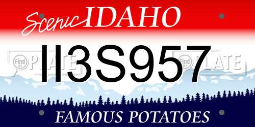 II3S957 Idaho License Plate