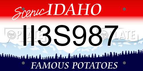 II3S987 Idaho License Plate