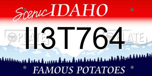 II3T764 Idaho License Plate