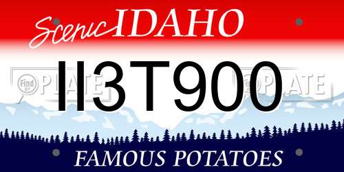 II3T900 Idaho License Plate