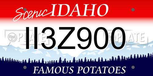 II3Z900 Idaho License Plate