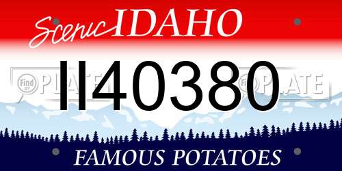 II40380 Idaho License Plate