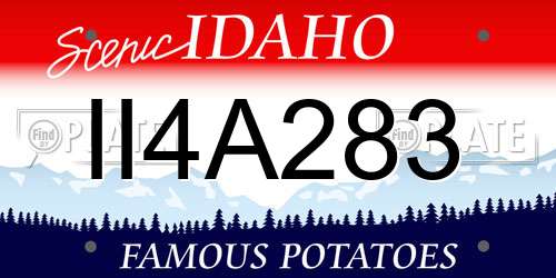 II4A283 Idaho License Plate