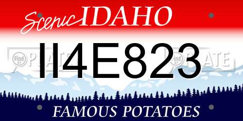 II4E823 Idaho License Plate