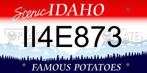 II4E873 Idaho License Plate