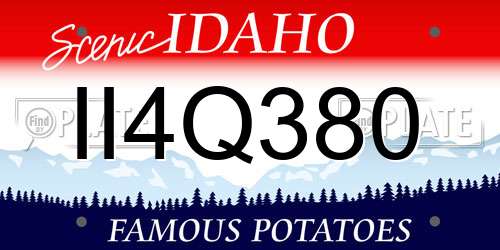 II4Q380 Idaho License Plate