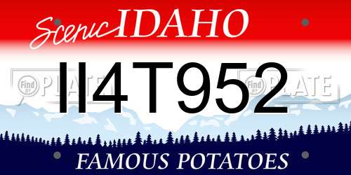 II4T952 Idaho License Plate