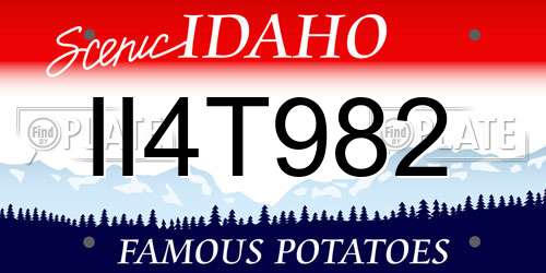 II4T982 Idaho License Plate