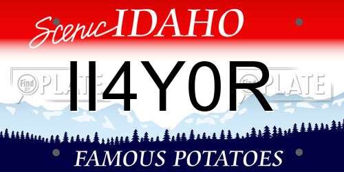 II4Y0R Idaho License Plate