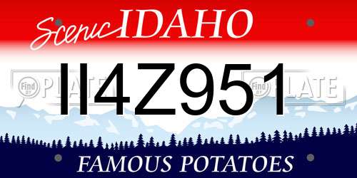 II4Z951 Idaho License Plate